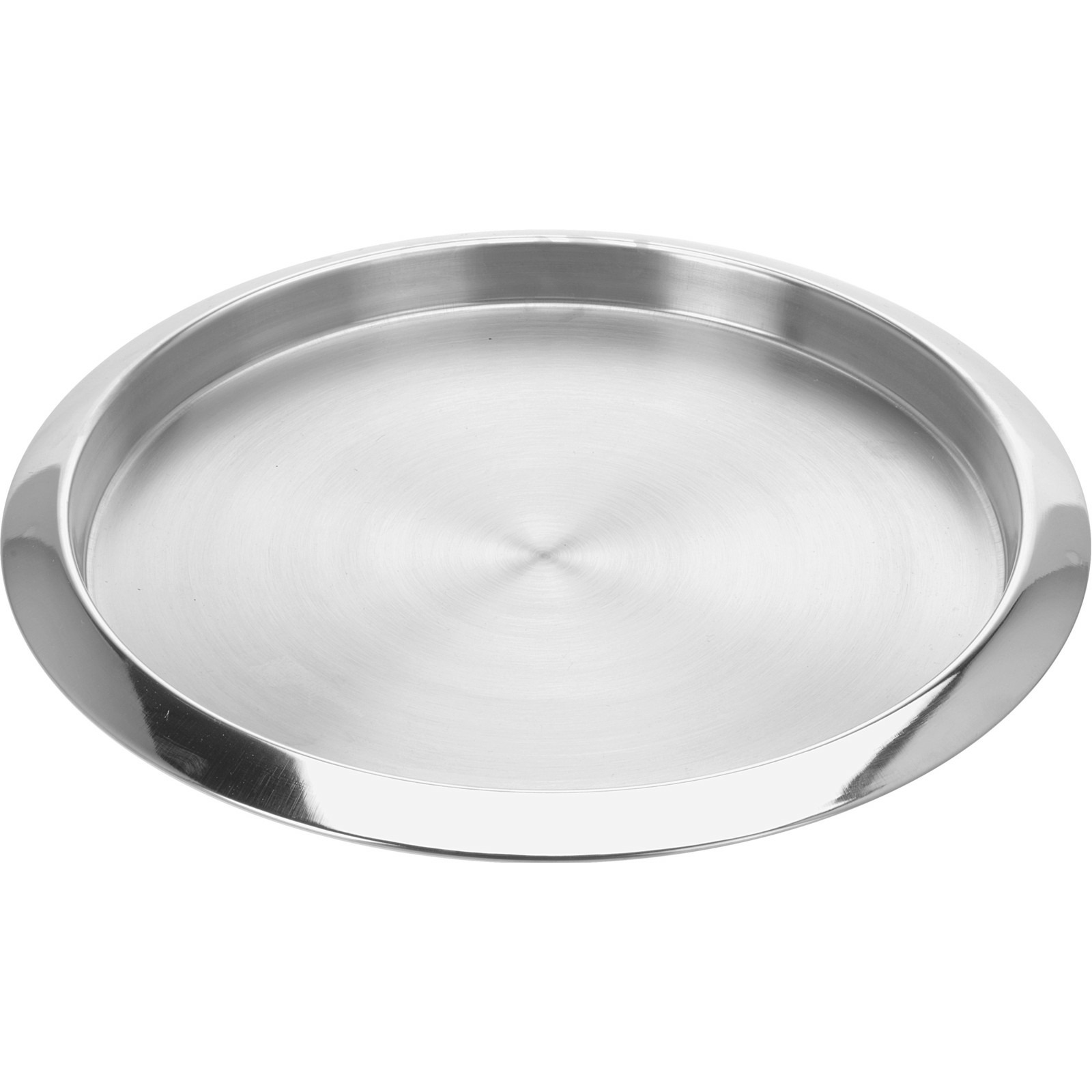 Excellent Houseware Dienblad / serveer of kaarsplateau - Dia 35 cm - metaal - zilver kleurig -