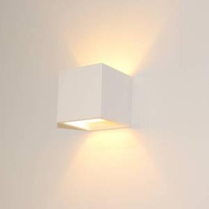 Artdelight Wandlamp Plaster Vierkant Wit incl. Led