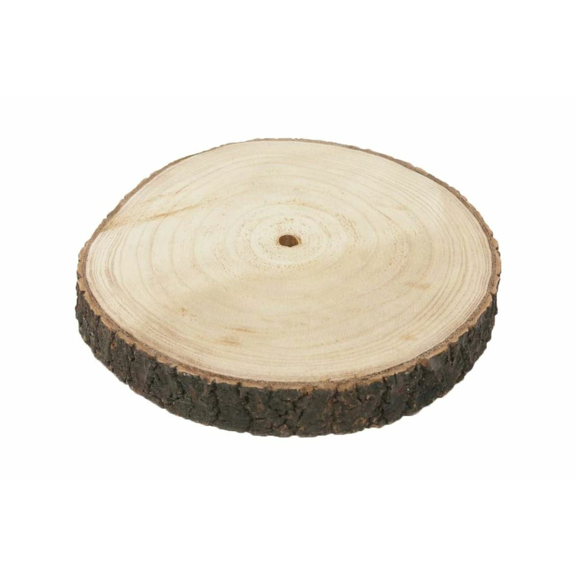 HBX Natural Living Kaarsenbord/decoratie dienblad - houten boomschijf - D45 x H3 cm - rond - tafeldecoratie schaal -