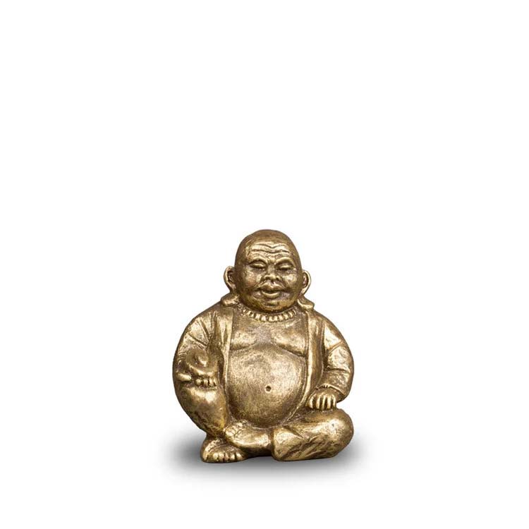 Urnwebshop Mini Boeddha Asbeeld Goudkleurig Keramiek (0.1 liter)