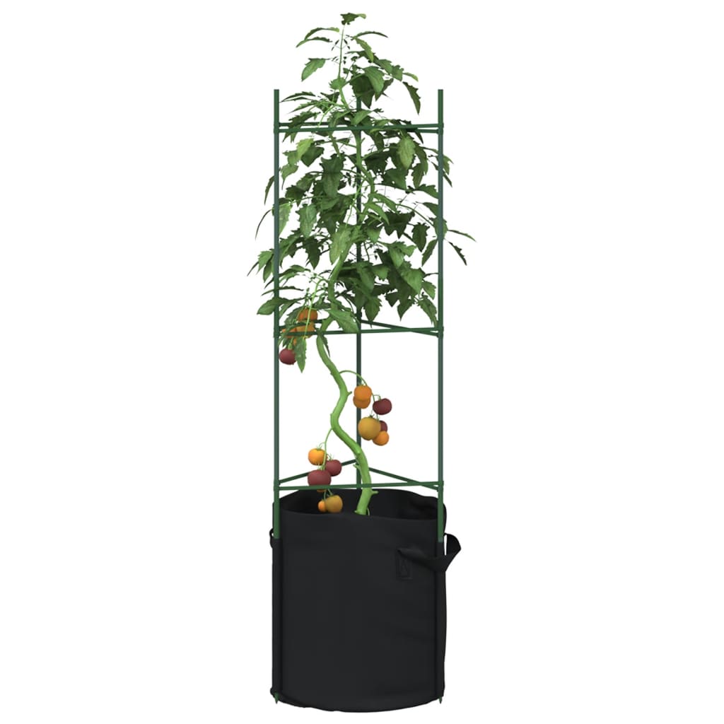 VidaXL Tomatenkooien met plantenzak 4 st 116 cm staal en polypropeen