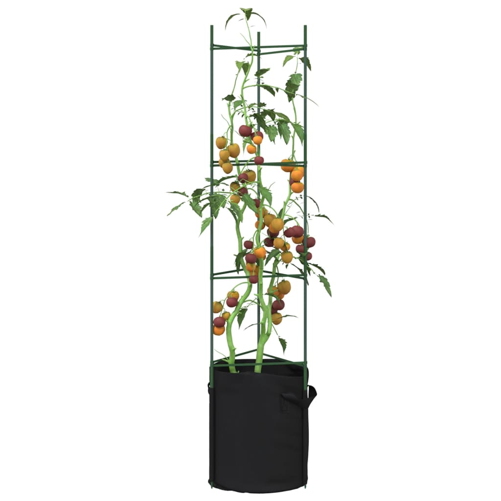 VidaXL Tomatenkooien met plantenzak 4 st 154 cm staal en polypropeen