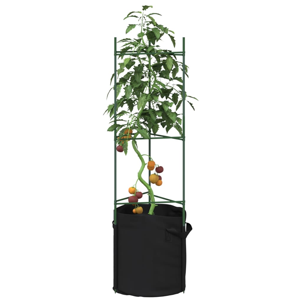 VidaXL Tomatenkooien met plantenzak 6 st 116 cm staal en polypropeen