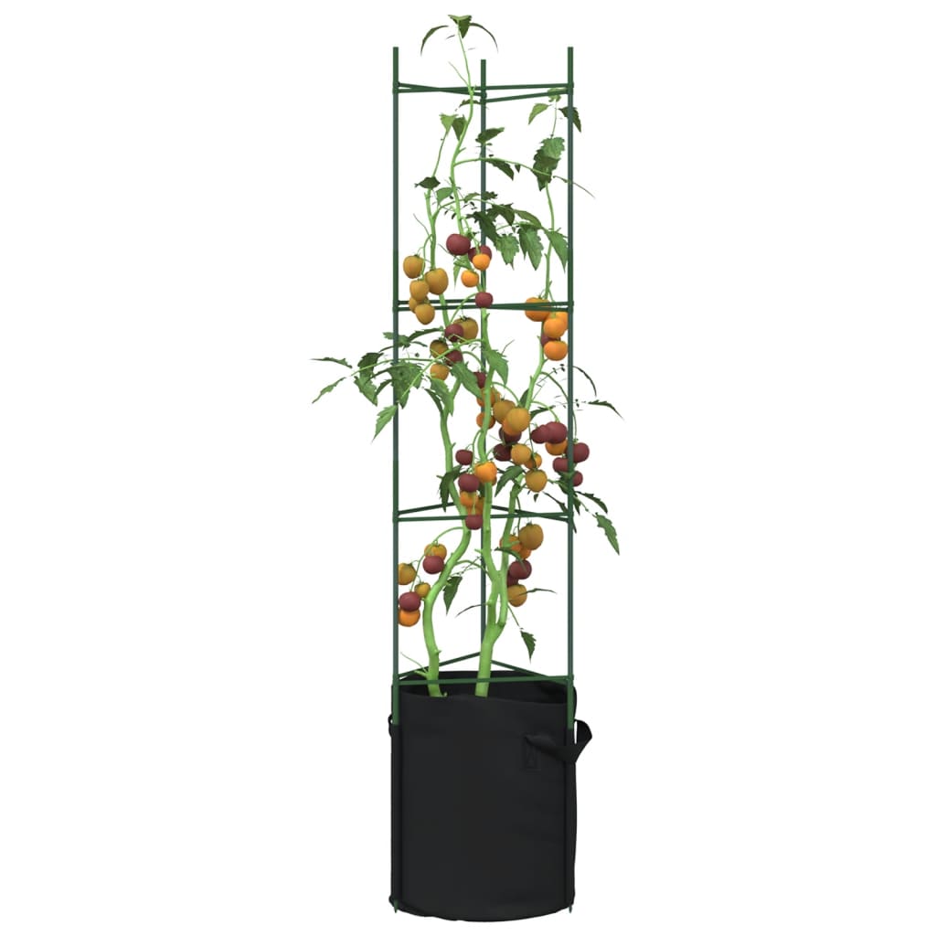 VidaXL Tomatenkooien met plantenzak 6 st 154 cm staal en polypropeen