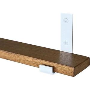 Goudmethout  Donkere Eiken Wandplank - 40x10 Cm - Plankdragers L Mat Wit