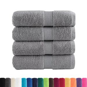 vidaXL Washandjes 4 st hoogwaardig 600 g/m² 30x30 cm 100% katoen grijs