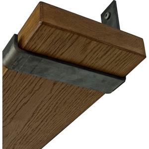 Goudmethout  Donkere Eiken Wandplank - 40x15 Cm - Plankdragers L Zonder Coating