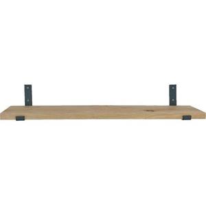 Goudmethout  Lichte Eiken Wandplank - 100x20 Cm - Plankdragers L Mat Blank