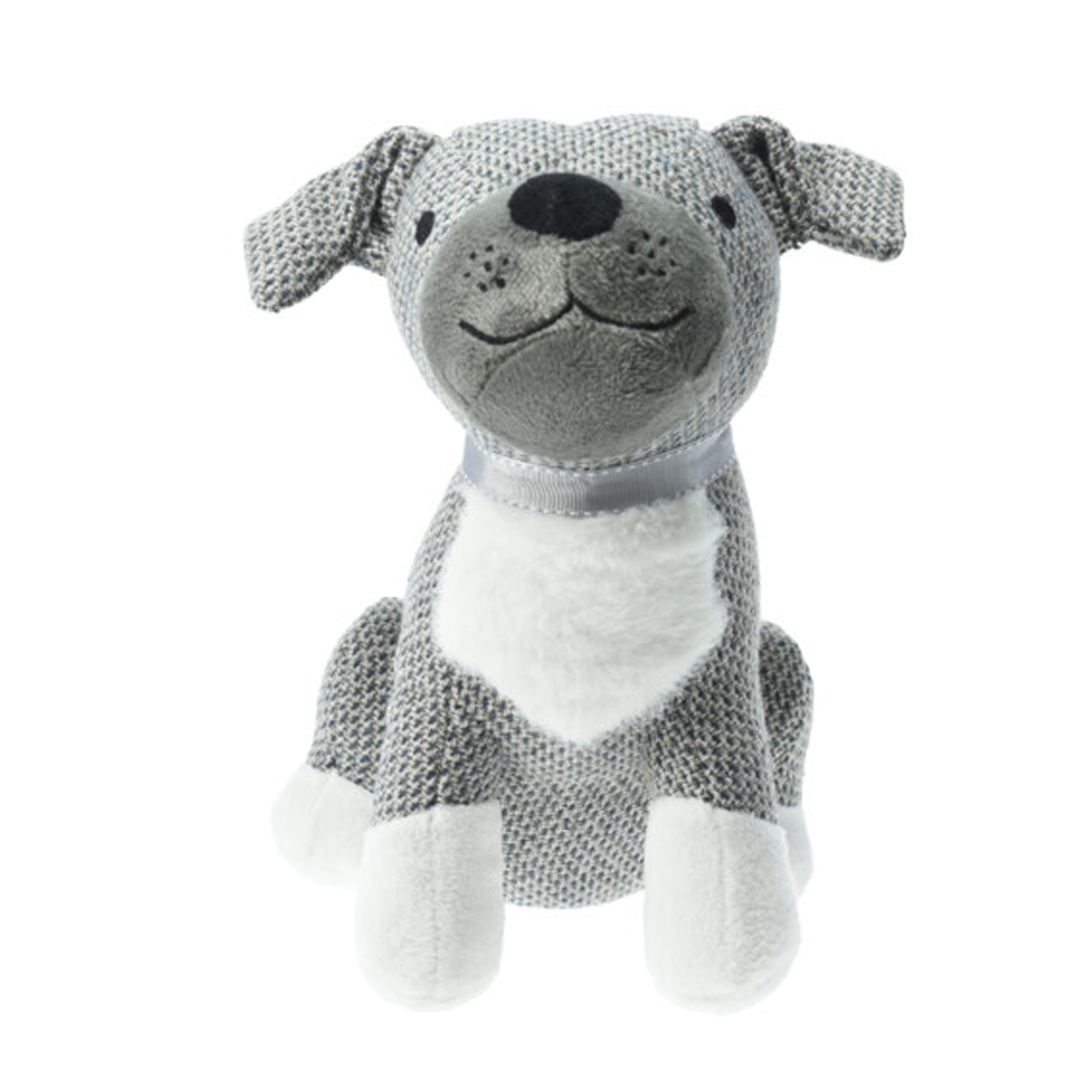 H&S Collection Deurstopper - hond - donker grijs - 27 x 20 x 27 cm - polyester - dieren thema deurstoppers -