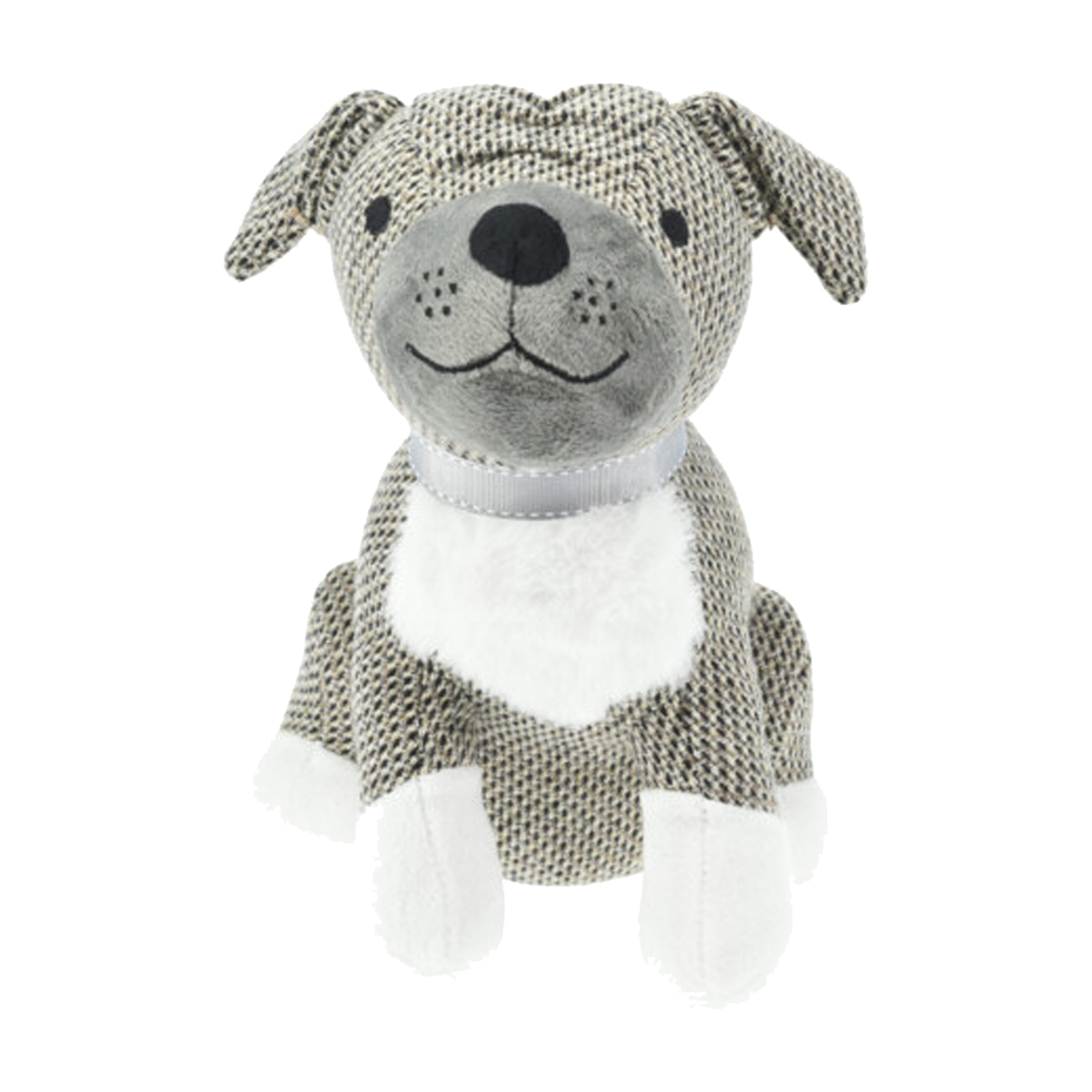H&S Collection Deurstopper - hond - licht grijs - 27 x 20 x 27 cm - polyester - dieren thema deurstoppers -