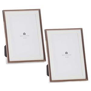 Giftdecor Fotolijstje voor 13 x 18 cm foto - 2x - koper - metaal - frame 15 x 20 cm - passe partout -