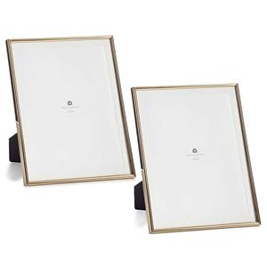 Giftdecor Fotolijstje voor 20 x 25 cm foto - 2x - goud - metaal - frame 23 x 28 cm - passe partout -