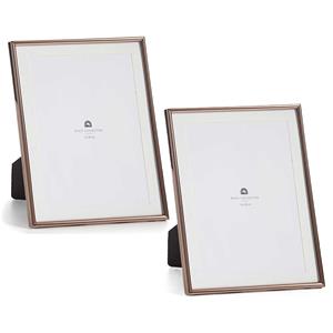 Giftdecor Fotolijstje voor 20 x 25 cm foto - 2x - koper - metaal - frame 23 x 28 cm - passe partout -