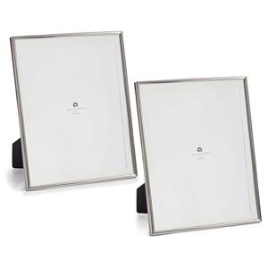 Giftdecor Fotolijstje voor 20 x 25 cm foto - 2x - zilver - metaal - frame 23 x 28 cm - passe partout -