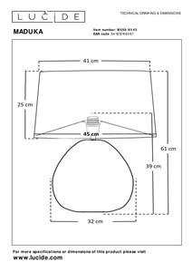 Lucide MADUKA - Tafellamp - 1xE27 - Naturel