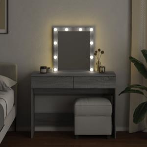 vidaXL Kaptafel met LED-verlichting 100x40x130 cm grijs sonoma