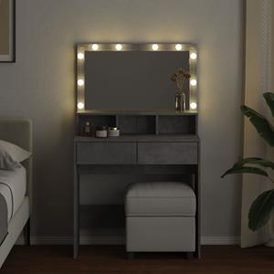 vidaXL Kaptafel met LED 80x41x134,5 cm betongrijs