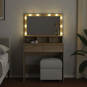 vidaXL Kaptafel met LED 80x41x134,5 cm sonoma eikenkleurig