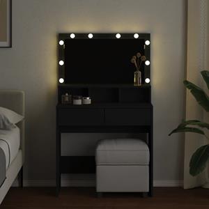 vidaXL Kaptafel met LED 80x41x134,5 cm zwart