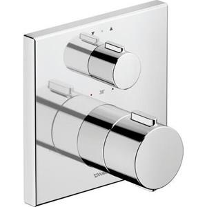 Duravit Thermostatarmaturen Afbouwdeel - inbouw bad/douchekraan - thermostatisch - 2 uitgangen -15x15cm - glans chroom TH4200013010