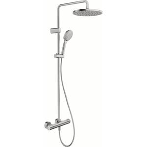 Duravit Shower Systems Douchesysteem - thermostatisch - HOH=15cm - hoofddouche Ø25.2cm - handdouche rond - RVS geborsteld TH4282008070