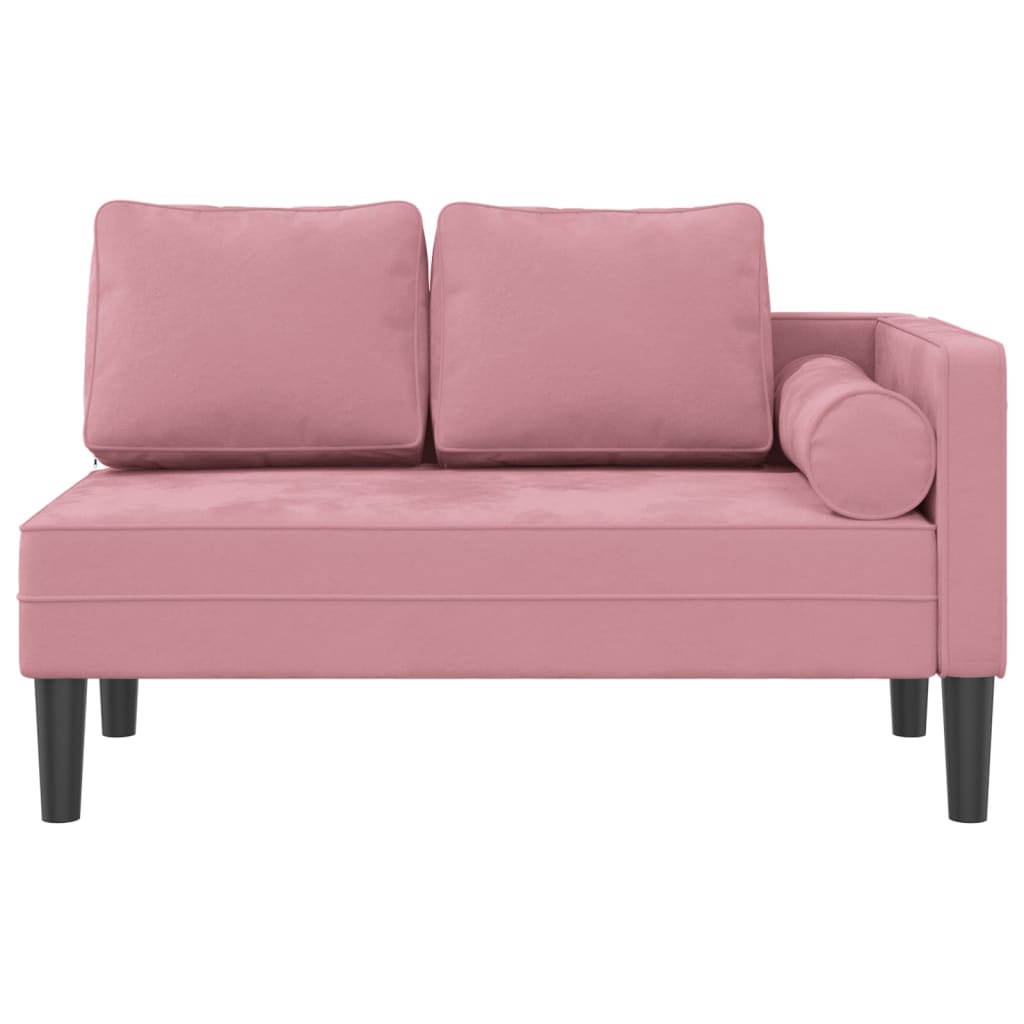 vidaXL Chaise longue met kussens fluweel roze