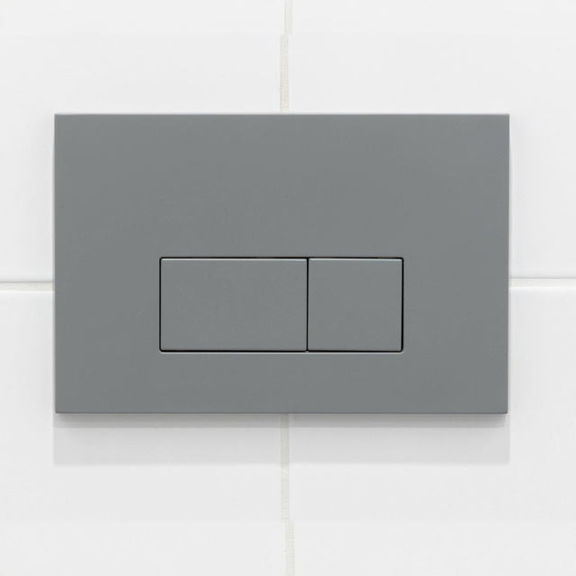 QeramiQ Push Bedieningsplaat - voor Geberit UP320 inbouwreservoir - dualflush - rechthoekige knoppen - kunststof licht grijs
