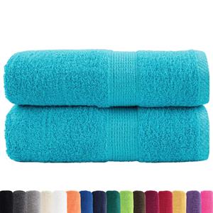 vidaXL Washandjes 2 st 600 g/m² 30x30 cm 100% katoen turquoise