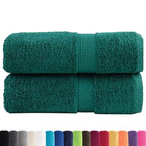 vidaXL Washandjes 2 st 600 g/m² 30x30 cm 100% katoen groen