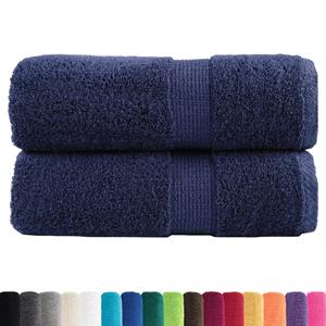 vidaXL Washandjes 2 st 600 g/m² 30x30 cm 100% katoen marineblauw