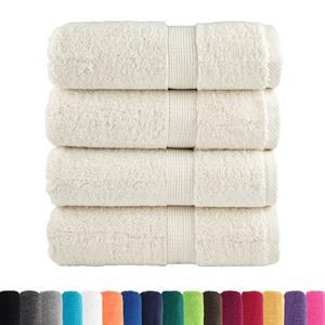 vidaXL Washandjes 4 st 600 g/m² 30x30 cm 100% katoen crèmekleurig