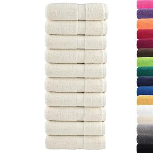 vidaXL Washandjes 10 st 600 g/m² 30x30 cm 100% katoen crèmekleurig