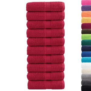 vidaXL Washandjes 10 st 600 g/m² 30x30 cm 100% katoen rood