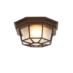 QAZQA Landelijke plafondlamp roestbruin 21,3 cm IP44 - Bri