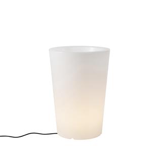 QAZQA Smart buiten vloerlamp bloempot wit IP44 incl. LED Wifi A60 - Verano