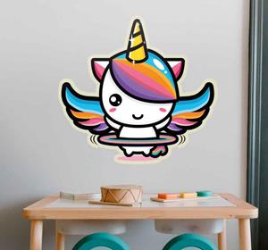 Tenstickers Muurstickers tekeningen Vliegende regenboog pegasus