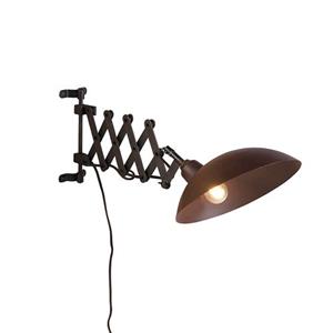 QAZQA Industriële Wandlamp Brons Met Zwart - Tyne