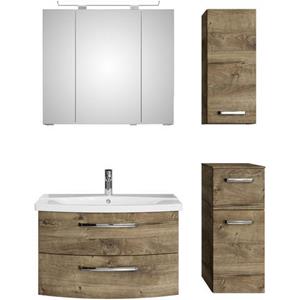 Saphir Badmeubelset Serie 4010 4-teilig Keramik-Waschtisch mit LED-Spiegelschrank (set)