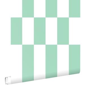 ESTAhome Behang Streep Mintgroen En Wit - 50 X 900 Cm - 130919