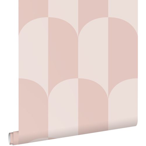 ESTAhome Behang Art Deco Bogen Zacht Roze En Licht Roze - 50 X 900 Cm - 139992