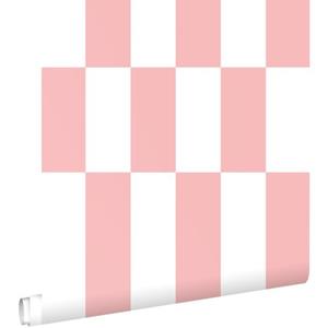 ESTAhome Behang Streep Roze En Wit - 50 X 900 Cm - 130918