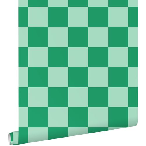 ESTAhome Behang Geblokt Motief Mintgroen En Groen - 50 X 900 Cm - 130916