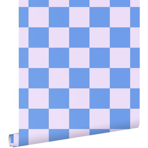 ESTAhome Behang Geblokt Motief Lila Paars En Pastelblauw - 50 X 900 Cm - 130912