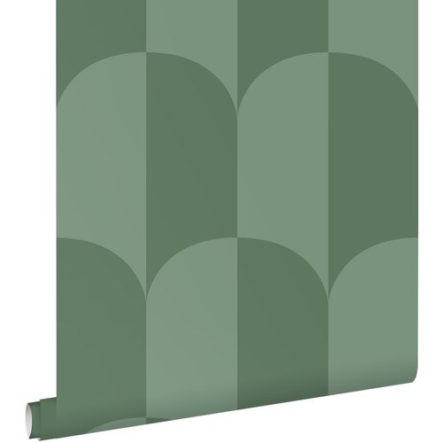 ESTAhome Behang Art Deco Bogen Vergrijsd Zeegroen - 50 X 900 Cm - 139995