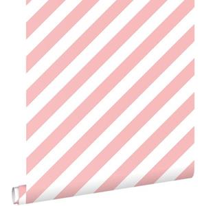 ESTAhome Behang Strepen Roze En Wit - 50 X 900 Cm - 139953