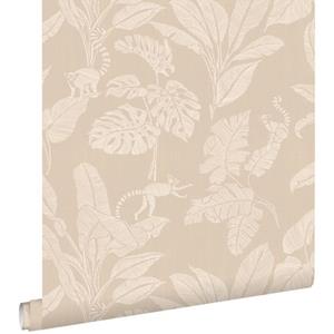 ESTAhome Behang Apen En Jungle Bladeren Beige - 50 X 900 Cm - 139858