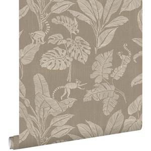 ESTAhome Behang Apen En Jungle Bladeren Taupe - 50 X 900 Cm - 139864