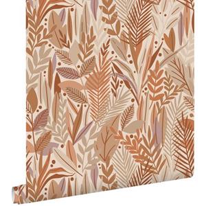 ESTAhome Behang Bladeren Terracotta En Beige - 50 X 900 Cm - 139857