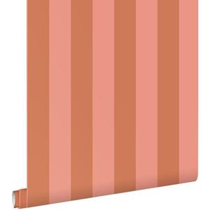 ESTAhome Behang Strepen Terracotta En Perzik Roze - 50 X 900 Cm - 139905