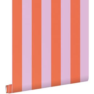 ESTAhome Behang Strepen Oranje En Lila Paars - 50 X 900 Cm - 139904